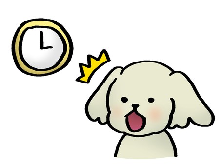 Surprised dog looking at the clock②, , JPG and PNG