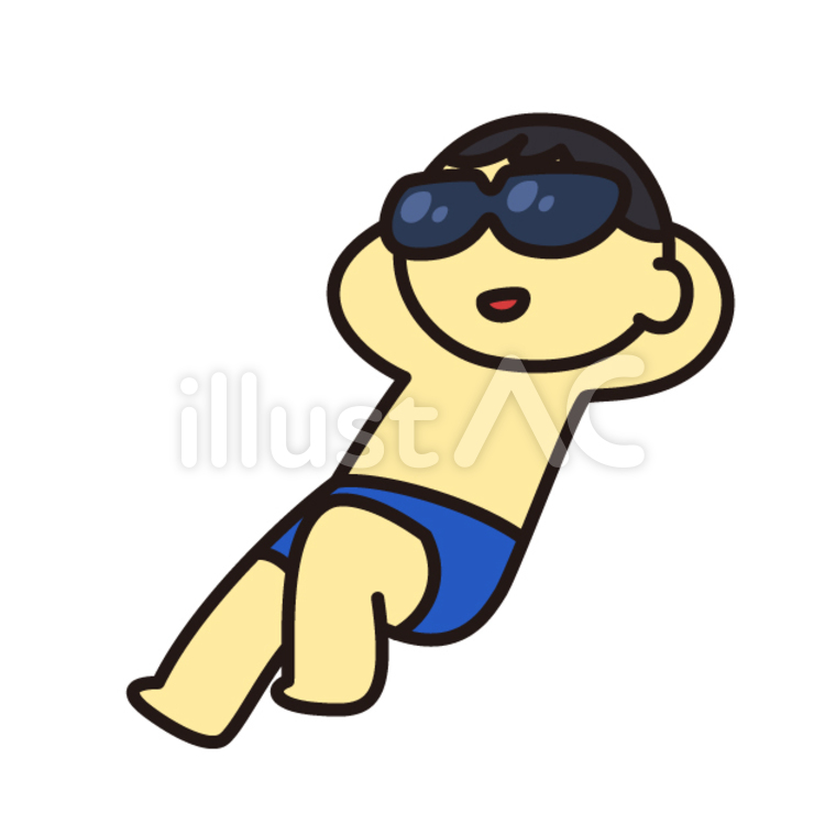 海水浴 ハワイ,男の子,サングラスのイラスト素材