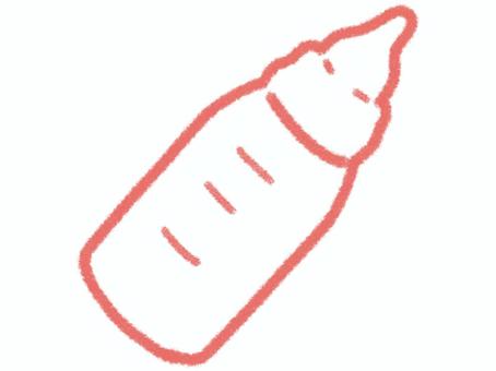 Illustration, breastfeeding bottle, pink, props, 