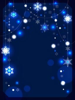 雪のガーランドの縦型背景 雪,冬,オシャレ,背景,壁紙,キラキラ,縦型,青,クリスマス,ベクターのイラスト素材