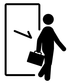 通勤かばんを持って退職する人や営業マン 退職,退社,退勤,帰社,営業,セールスマン,歩く,訪問営業,帰る,直帰のイラスト素材