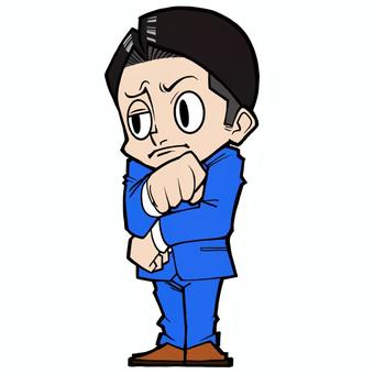 考える２ ビジネスマン,サラリーマン,男性,考える,疑うのイラスト素材