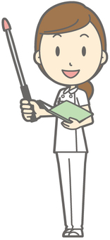 Female Nurse - Indicator stick 1 left oblique circle - the whole body, , JPG, PNG and AI