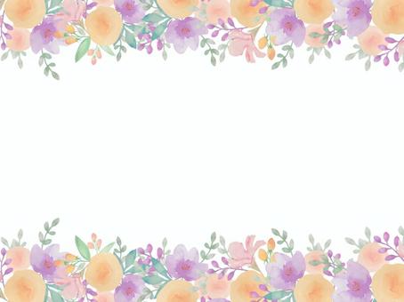 Watercolor gentle color flower frame, , JPG and PNG