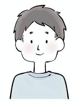 Tシャツを着た男性・上半身 男性,男子,かわいい,上半身,正面,普段着,笑顔,若い,カジュアル,私服のイラスト素材