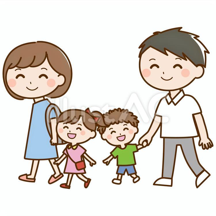 お出かけする家族 外出,おでかけ,旅行のイラスト素材