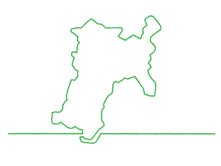 宮城の一筆書き 宮城,地図,一筆,線画,手描き,挿絵,ワンポイント,素材,商用可,無料のイラスト素材