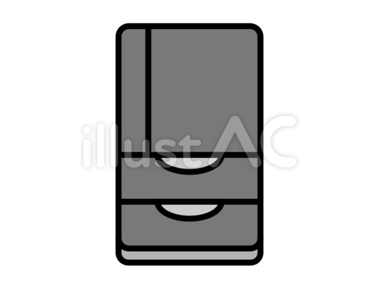 大型冷蔵庫　黒 冷蔵庫,冷凍庫,家電のイラスト素材