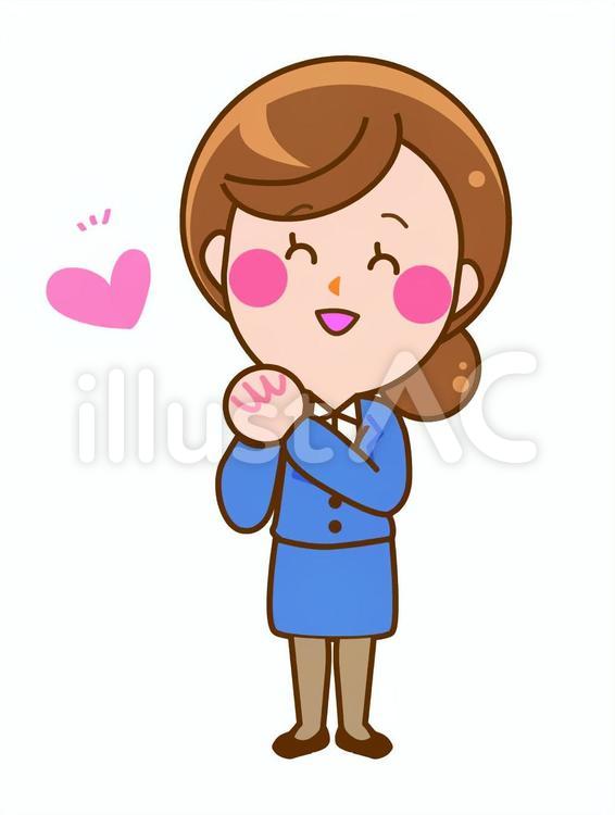 スーツを着た女性7【はーと】 人物,女性,スーツのイラスト素材