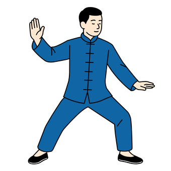 太極拳をする男性 太極拳,男性,中国,武術,健康,リラックス,チャイナ服,カンフーシューズ,伝統,護身術のイラスト素材