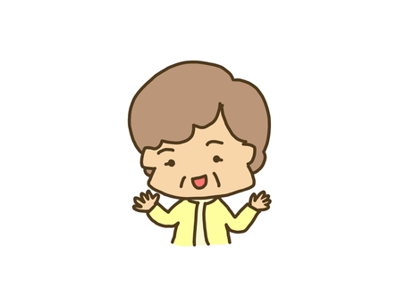 あらまぁ　喜ぶおばあちゃん おばあちゃん,ばあば,祖母,老親,老人,高齢者,敬老,敬老の日,長寿,ゆるいのイラスト素材