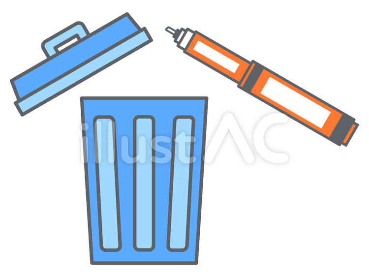 注射器　捨て方 注射,注射器,インスリンのイラスト素材