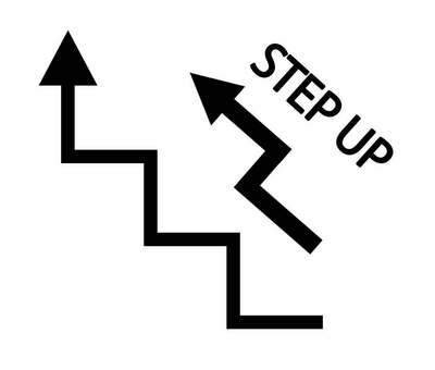 ステップアップイラスト(ver2) ステップアップ,矢印,ステップ,フェーズ,階段,向上,レベルアップ,スキルアップ,出世,昇給のイラスト素材