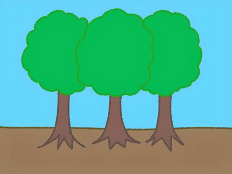 Illustration, scenario, alberi di alberi, tempo, 