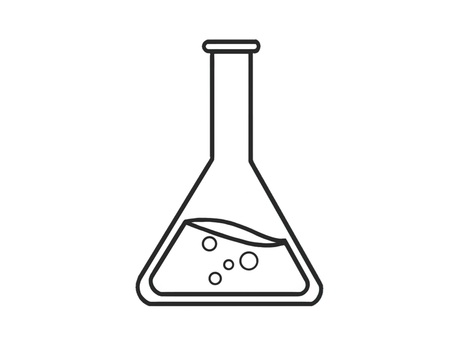 理科の化学実験などに使う三角フラスコ フラスコ,三角フラスコ,サイエンス,化学,実験,ガラス,液体,理科,科学,道具のイラスト素材