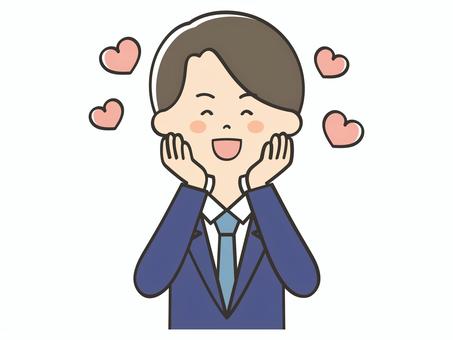 恋をするスーツの男性 恋をするスーツの男性 好き,ハート,ワクワク,ときめく,男性,恋,憧れ,可愛い,ドキドキ,幸せのイラスト素材