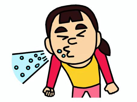 くしゃみ くしゃみ,ウイルス,細菌,病気,エチケット,風邪,花粉症,人物,女の子,少女のイラスト素材