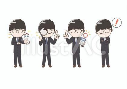 家を売るメガネの顔なしビジネスマン