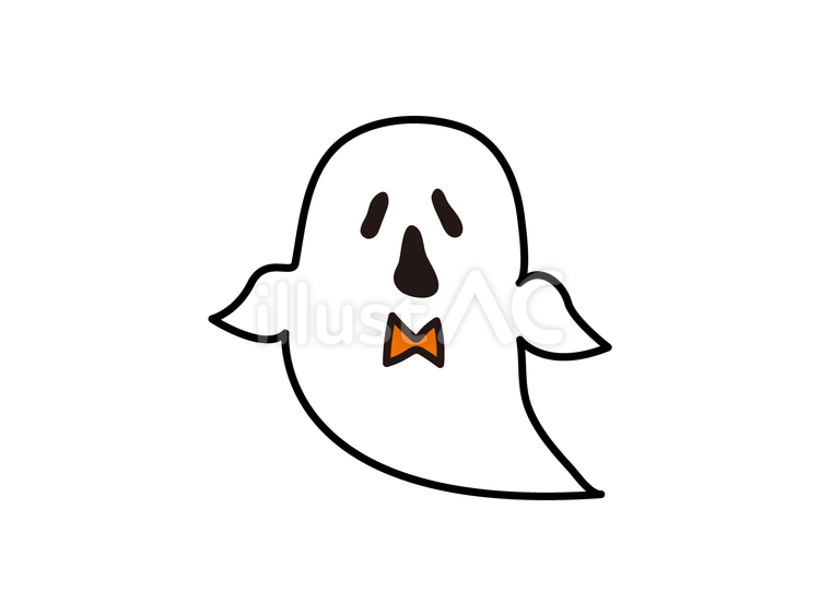 ハロウィン/おばけ(蝶ネクタイ) ハロウィン,おばけ,蝶ネクタイのイラスト素材