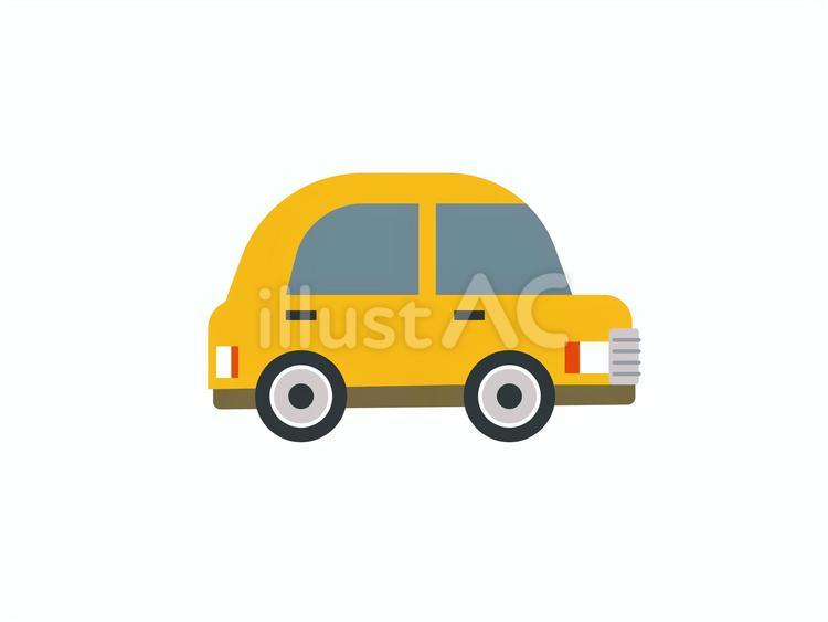 シンプルでかわいいイエローの軽自動車 普通自動車,車,自動車のイラスト素材