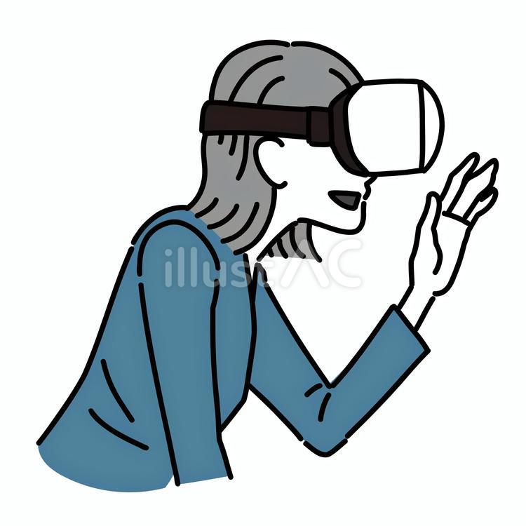 VRを楽しむ女性 女性,vr,バーチャルリアリティのイラスト素材