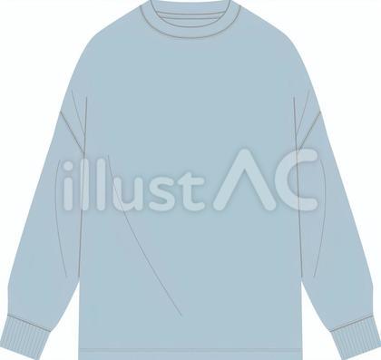 ブルーの長袖Tシャツ