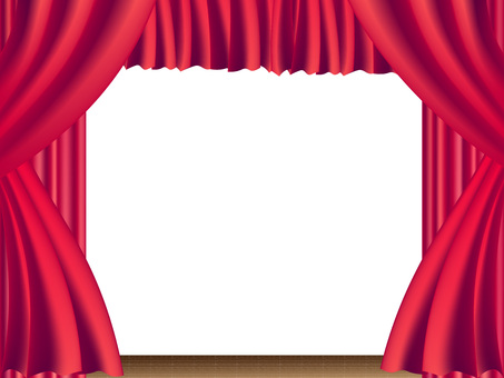 深紅の垂れ幕４ 垂れ幕,舞台,背景,フレーム,深紅,布,ヒダ,赤,グラデーション,素材のイラスト素材