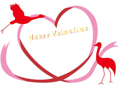 Valentine card, crane, pita, burung, JPG