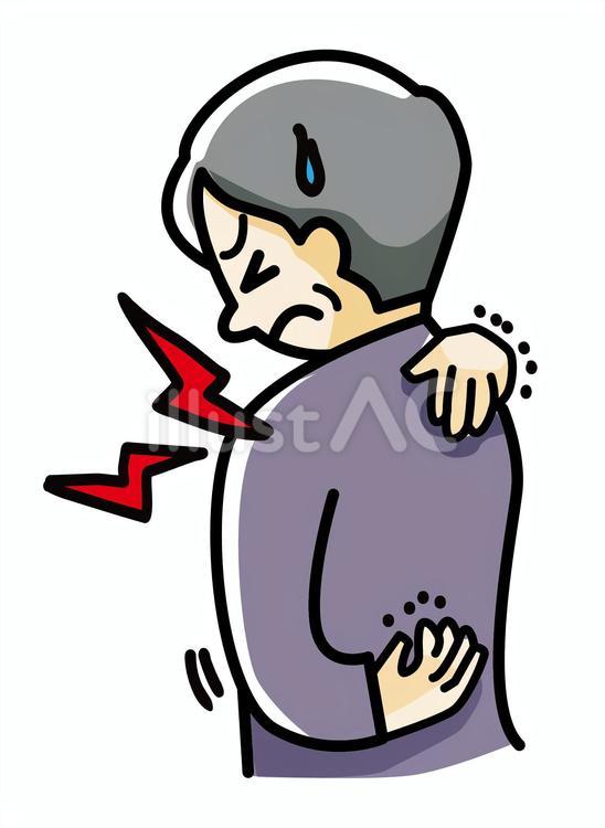５０肩その２　腕が後ろに回らない 人物,症状,痛みのイラスト素材