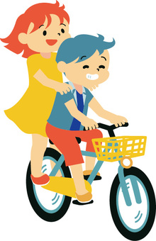 自転車の危険運転 乗り物,軽車両,自転車,交通違反,危険運転,青切符,交通安全,二人乗り,ルール違反,交通ルールのイラスト素材