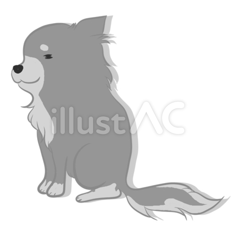 ぼーっと立ち尽くすチワワ2 いぬ,ちわわ,犬のイラスト素材