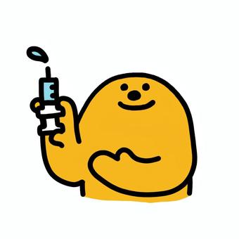 注射器くん 医療,病院,患者,治療,検査,注射器,シリンジ,注射,ワクチンのイラスト素材