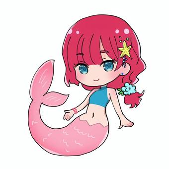 桃色髪の人魚 桃色髪の人魚 女の子,女,かわいいのイラスト素材