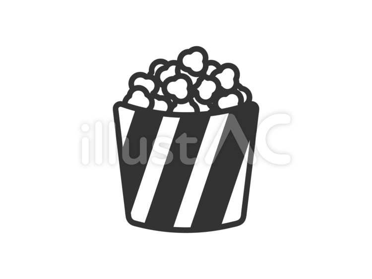 ポップコーン モノクロイラスト No 無料イラストなら イラストac