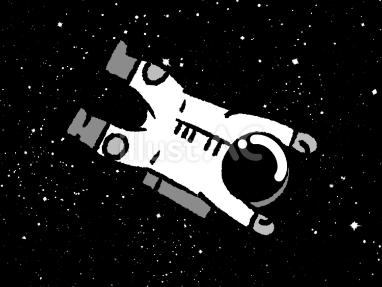 宇宙を浮遊する宇宙飛行士 宇宙,空,無重力のイラスト素材