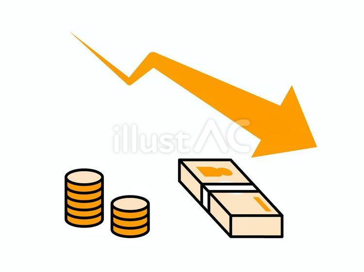 資産・貯蓄・下降イメージ01 ビジネス,お金,コインのイラスト素材
