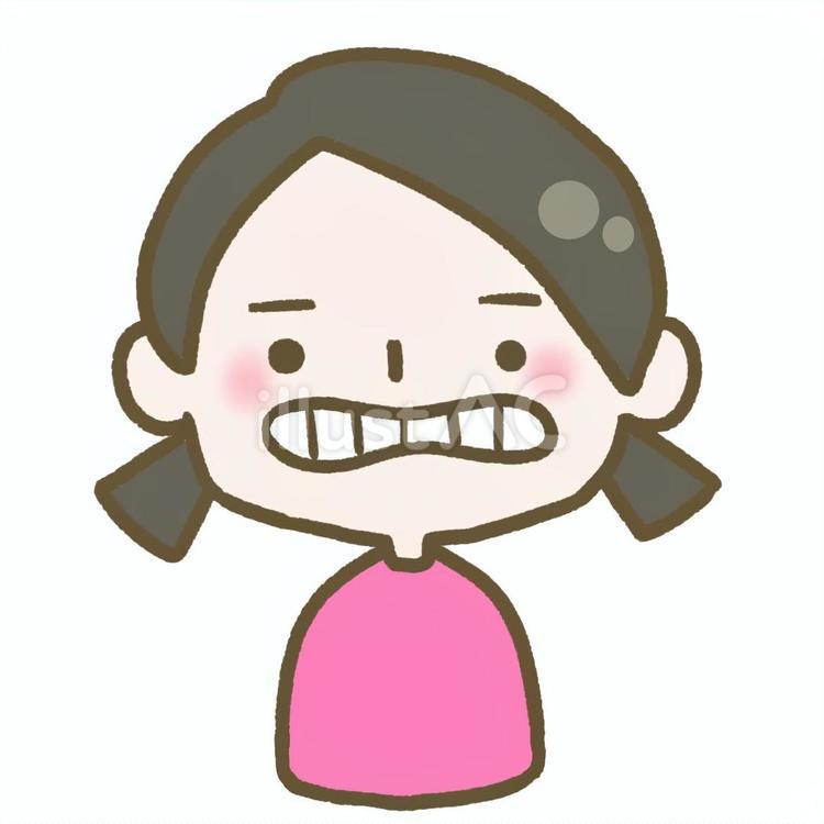 「いーっ」と嫌そうな顔をする子ども こども,子ども,シンプルのイラスト素材
