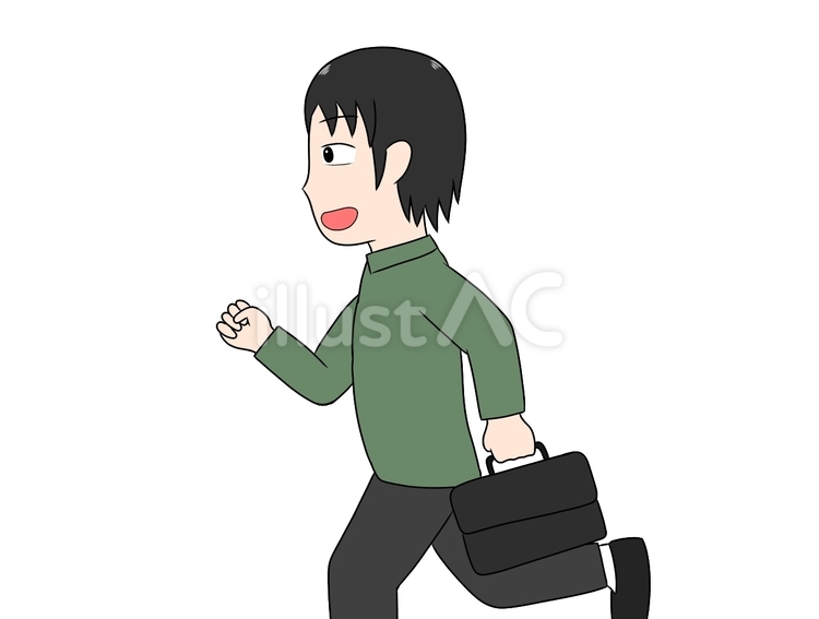 走る　男性2 走る,急ぐ,男性のイラスト素材