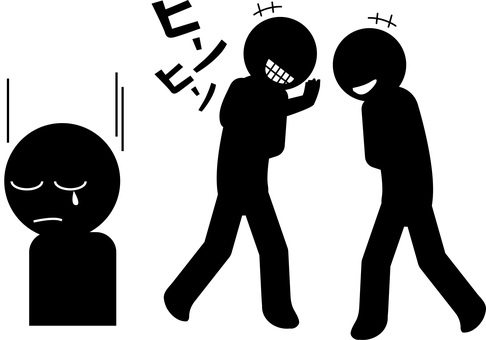 いじめ仲間はずれ　 いじめ,仲間はずれ,ヒソヒソ話,辛い,噂,悪口,デフォルメ,人物のイラスト素材