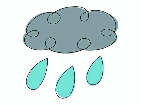 雨天 雨雲,雨天,雲,雨,雨粒,手描き,天気,空のイラスト素材