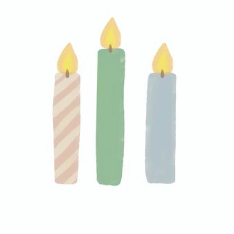 キャンドル キャンドル,ろうそく,クリスマス,水彩,手描き,ナチュラル,くすみ,カラーのイラスト素材