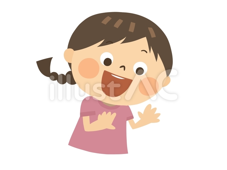 何かを見て喜ぶ女の子 女の子,喜ぶ,びっくりのイラスト素材