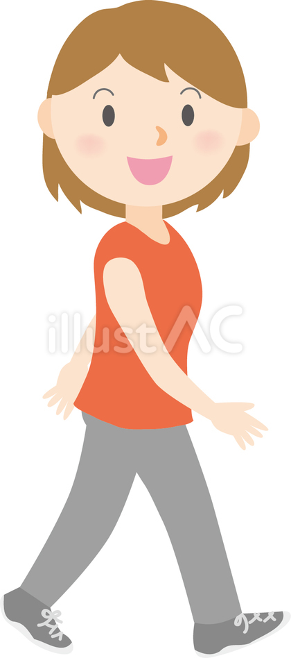ウォーキングー若い女性