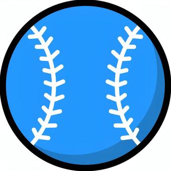 青の野球ボールです。 丸,スポーツ,野球,ボール,シンプル,硬式,軟式,ソフト,規格,サイズのイラスト素材