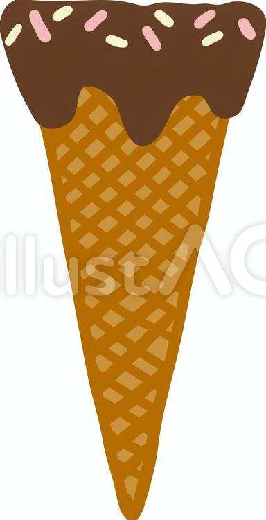ほっこりかわいい手描きのチョコ付コーンイラスト No 無料イラストなら イラストac