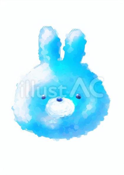 水色のフワフワうさぎ