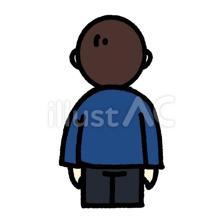 棒立ちの男性・後向き 人物,後向き,男性のイラスト素材