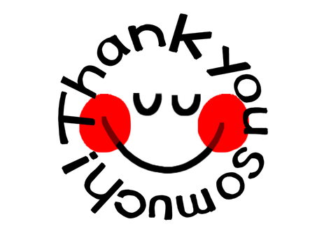 Thank you message smile character picture, , JPG and PNG