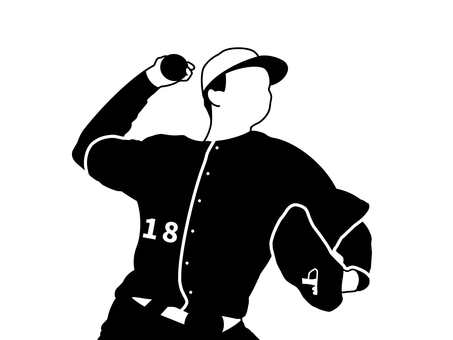 ベースボール 野球,ベースボール,球技,スポーツ,プロ野球,メジャーリーグ,社会人野球,大学野球,人,人物のイラスト素材