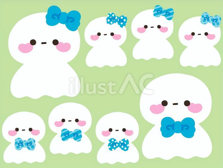 梅雨の時期にかわいいてるてる坊主 てるてる坊主,かわいい,リボンのイラスト素材